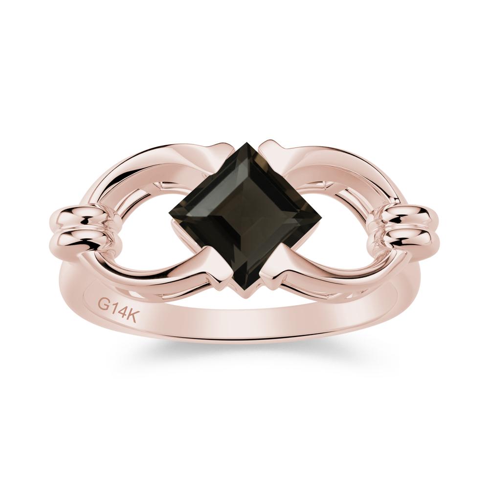 Solitaire Garnet Horseshoe Split Ring - LUO Jewelry #gemstone_Smoky Quartz