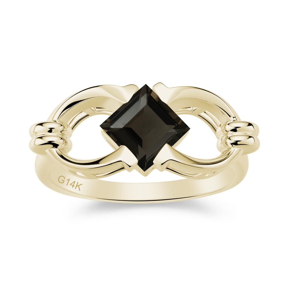 Solitaire Garnet Horseshoe Split Ring - LUO Jewelry #gemstone_Smoky Quartz