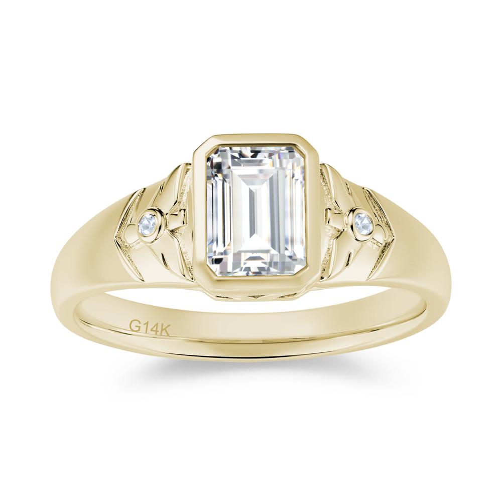 Bird Engraved Bezel Set Smoky Quartz Mens Ring - LUO Jewelry #gemstone_Cubic Zirconia