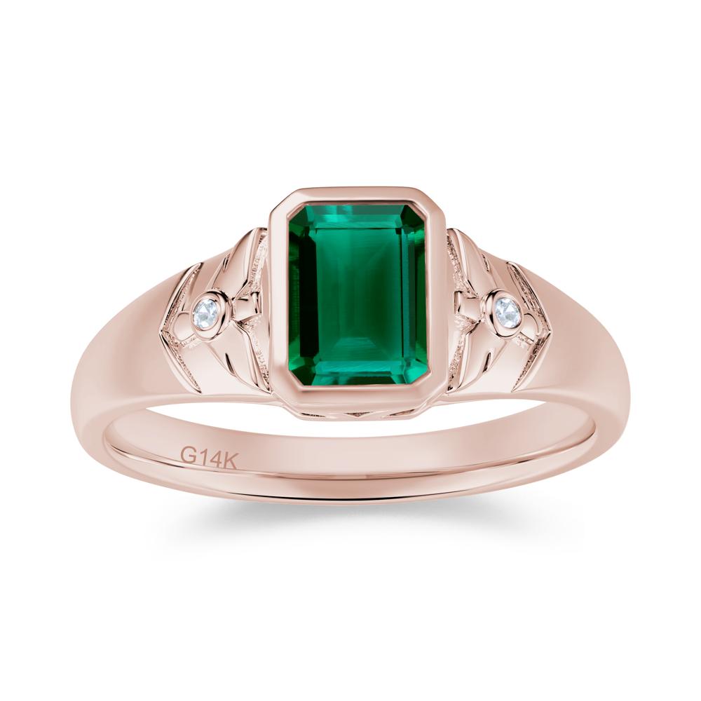 Bird Engraved Bezel Set Smoky Quartz Mens Ring - LUO Jewelry #gemstone_Emerald