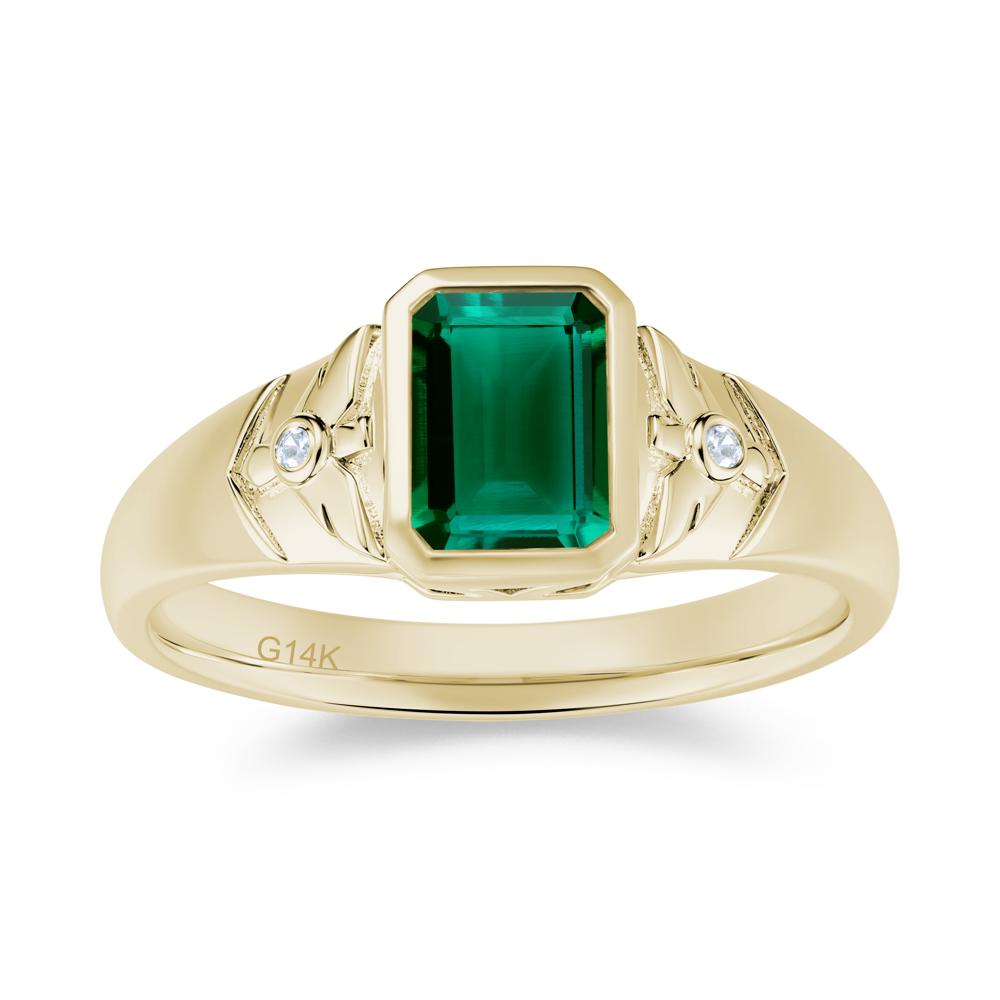 Bird Engraved Bezel Set Smoky Quartz Mens Ring - LUO Jewelry #gemstone_Emerald