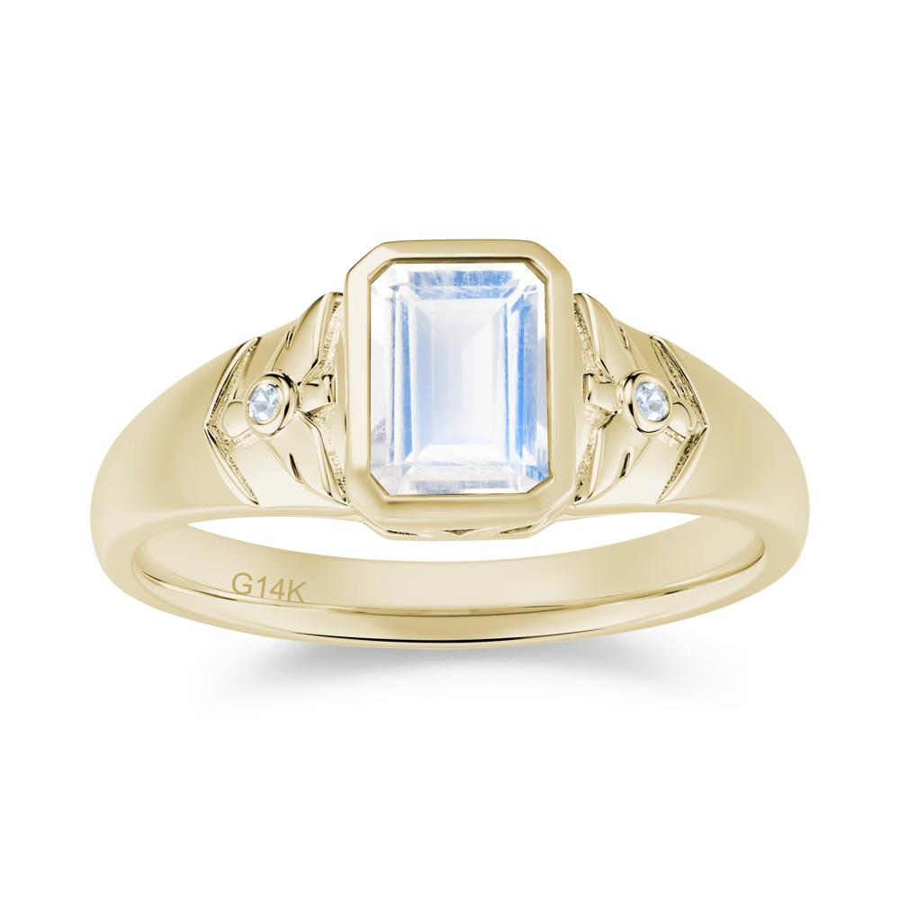 Bird Engraved Bezel Set Smoky Quartz Mens Ring - LUO Jewelry #gemstone_Moonstone