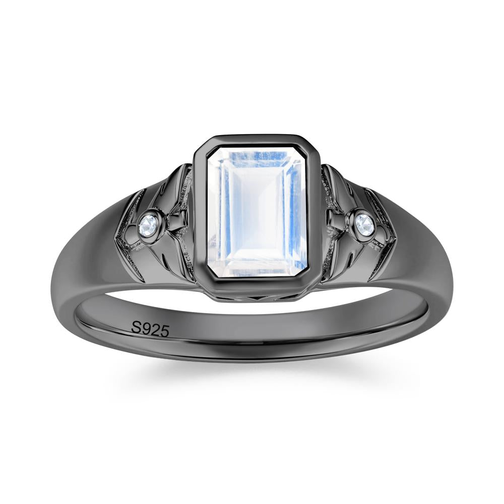 Bird Engraved Bezel Set Smoky Quartz Mens Ring - LUO Jewelry #gemstone_Moonstone