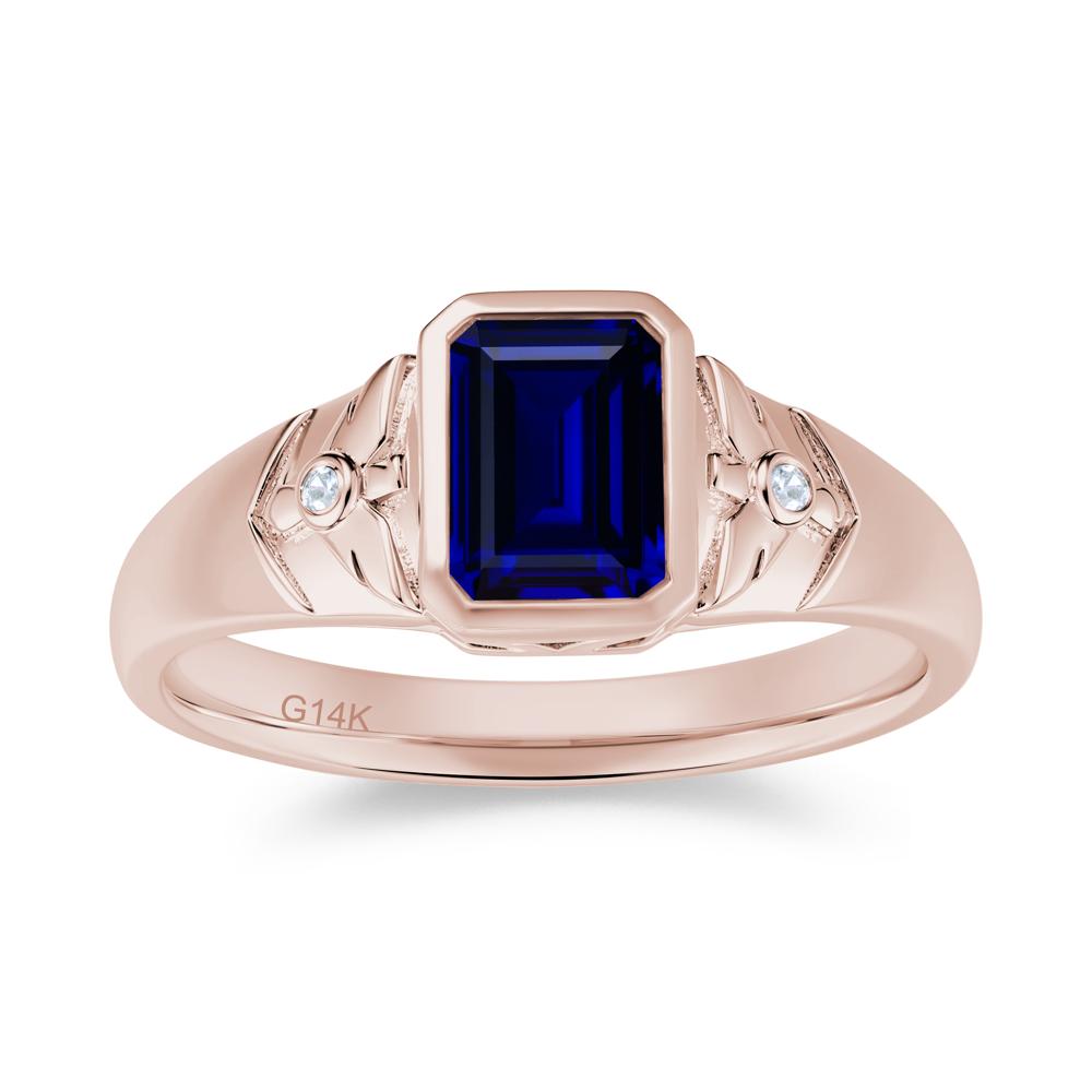 Bird Engraved Bezel Set Smoky Quartz Mens Ring - LUO Jewelry #gemstone_Sapphire
