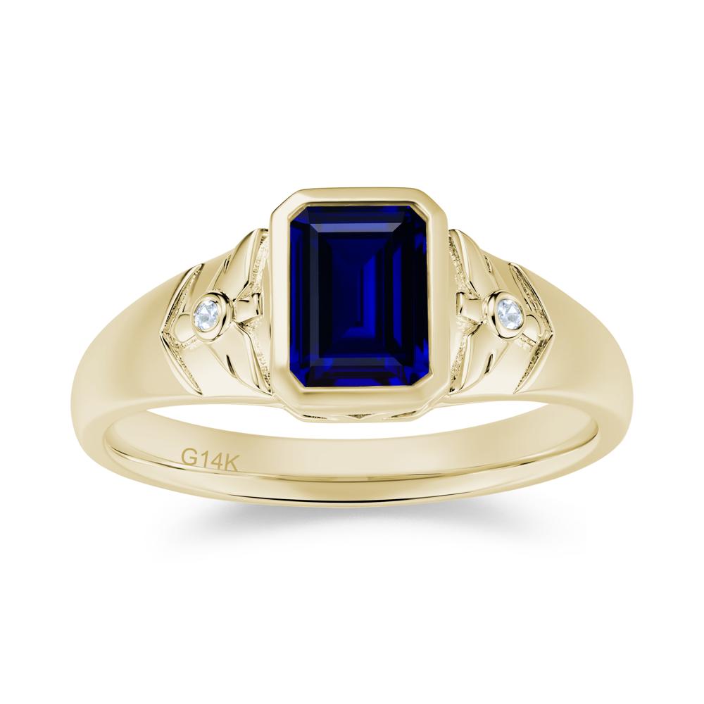 Bird Engraved Bezel Set Smoky Quartz Mens Ring - LUO Jewelry #gemstone_Sapphire