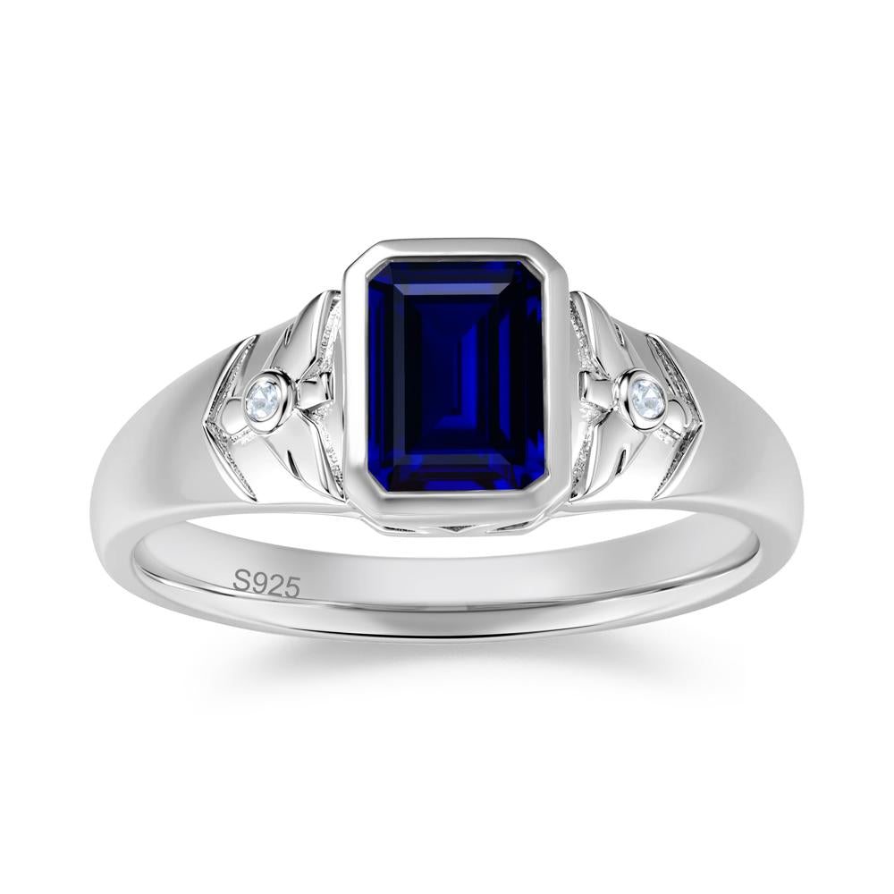 Bird Engraved Bezel Set Smoky Quartz Mens Ring - LUO Jewelry #gemstone_Sapphire