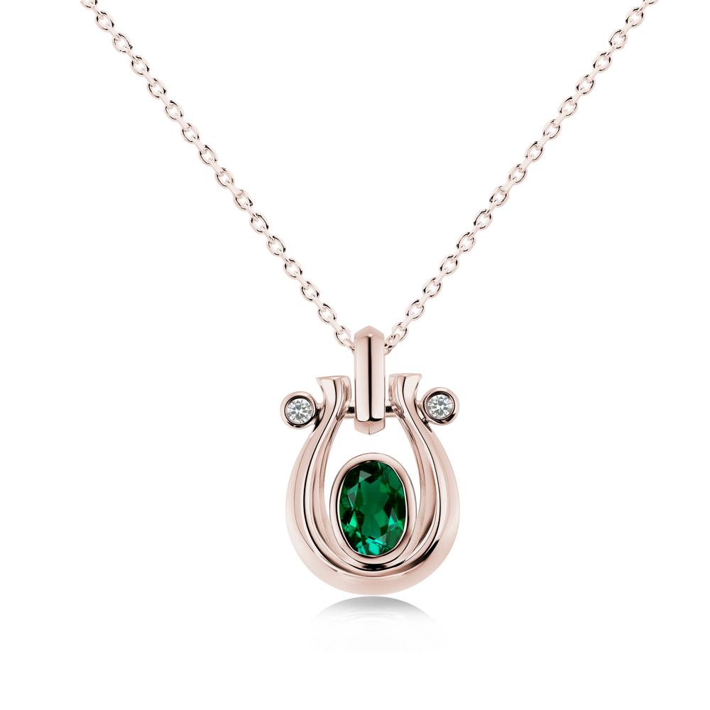 Sapphire Horseshoe Pendant Necklace - LUO Jewelry #gemstone_Emerald
