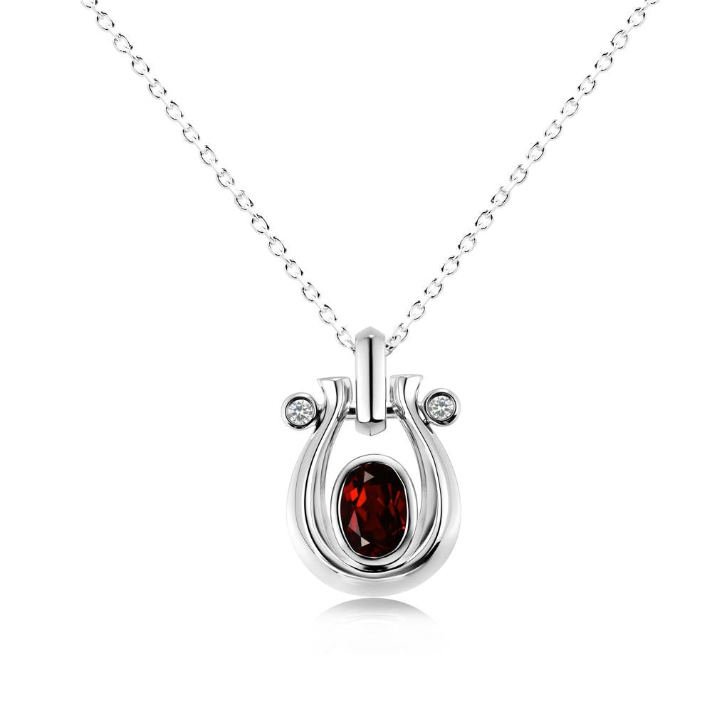 Sapphire Horseshoe Pendant Necklace - LUO Jewelry #gemstone_Garnet