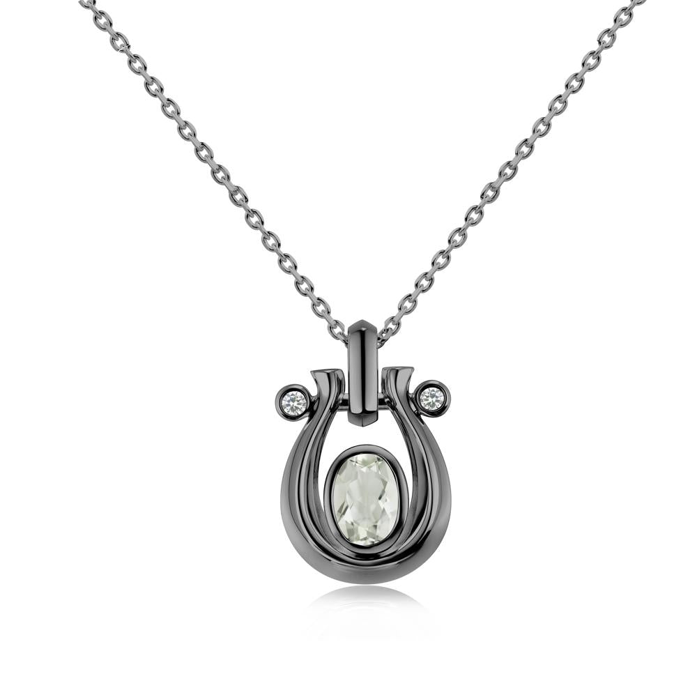 Sapphire Horseshoe Pendant Necklace - LUO Jewelry #gemstone_Green Amethyst