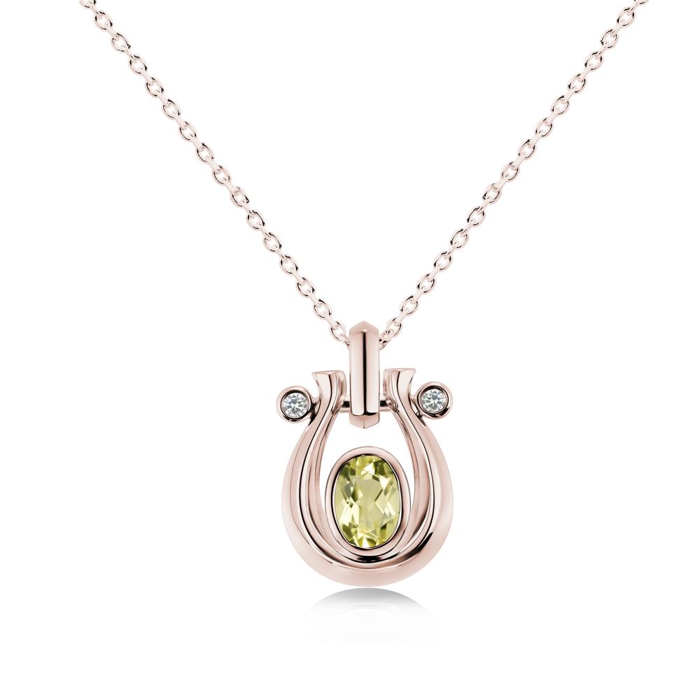 Sapphire Horseshoe Pendant Necklace - LUO Jewelry #gemstone_Lemon Quartz