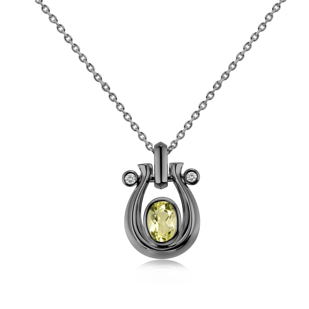 Sapphire Horseshoe Pendant Necklace - LUO Jewelry #gemstone_Lemon Quartz