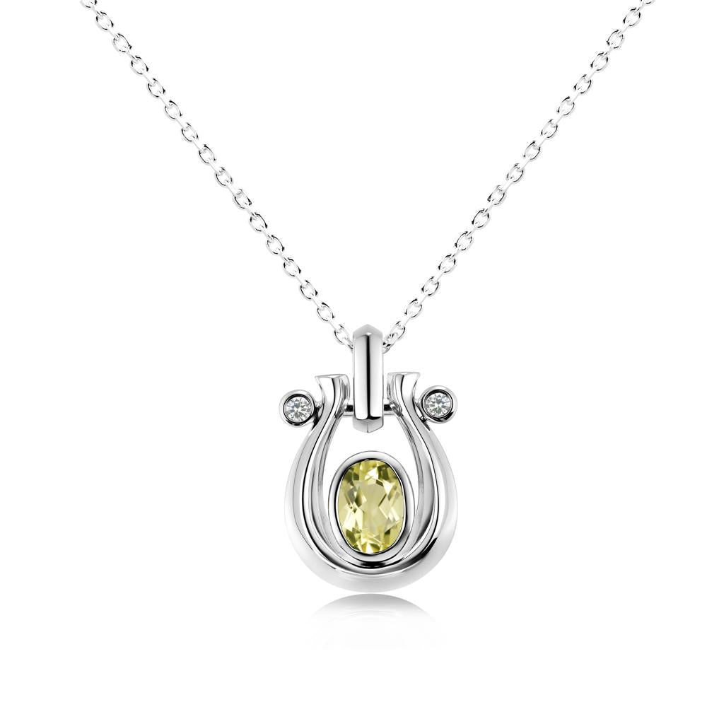 Sapphire Horseshoe Pendant Necklace - LUO Jewelry #gemstone_Lemon Quartz