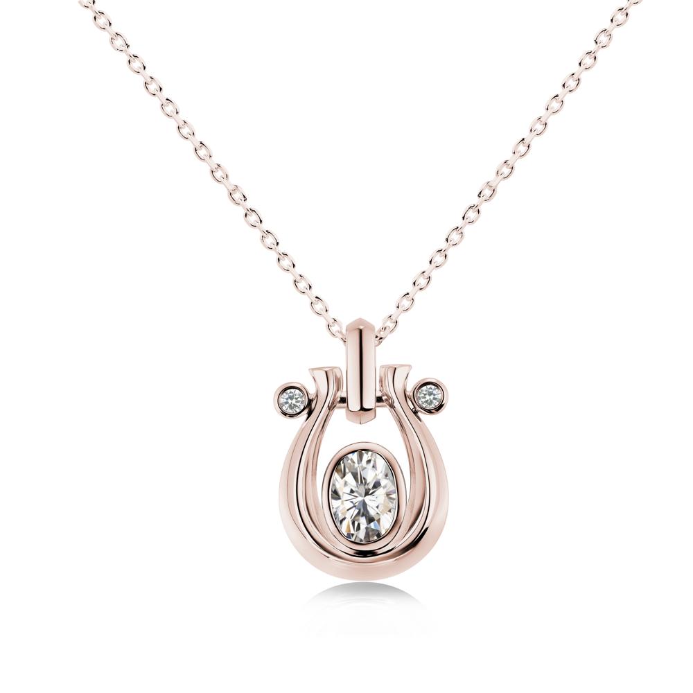 Sapphire Horseshoe Pendant Necklace - LUO Jewelry #gemstone_Moissanite