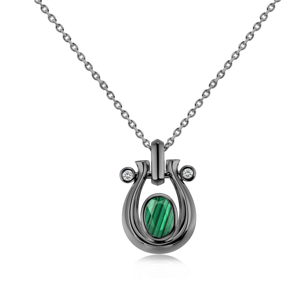 Sapphire Horseshoe Pendant Necklace - LUO Jewelry #gemstone_Malachite