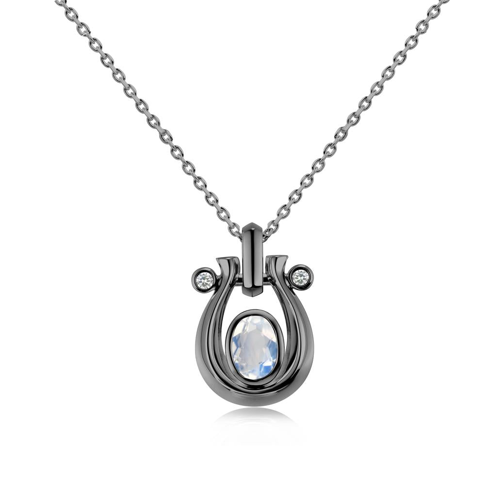 Sapphire Horseshoe Pendant Necklace - LUO Jewelry #gemstone_Moonstone