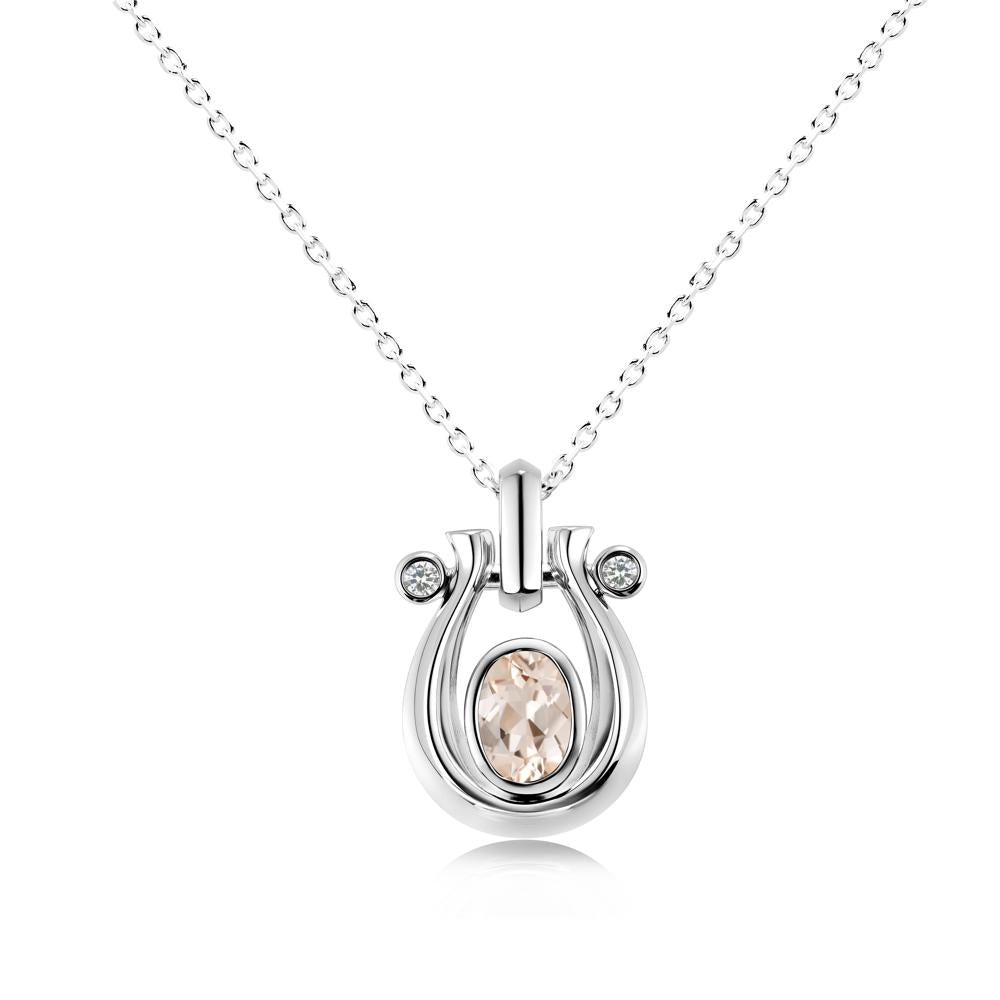 Sapphire Horseshoe Pendant Necklace - LUO Jewelry #gemstone_Morganite