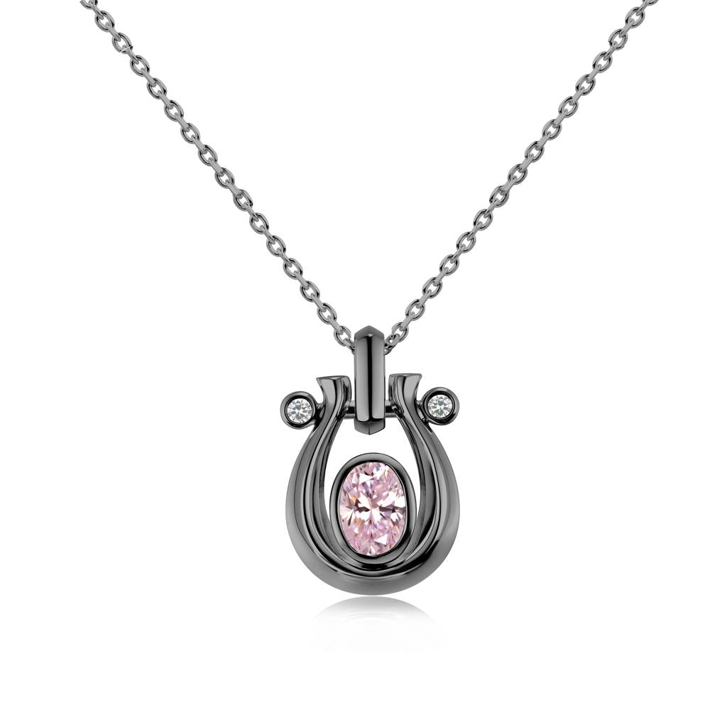 Sapphire Horseshoe Pendant Necklace - LUO Jewelry #gemstone_Pink Cubic Zirconia