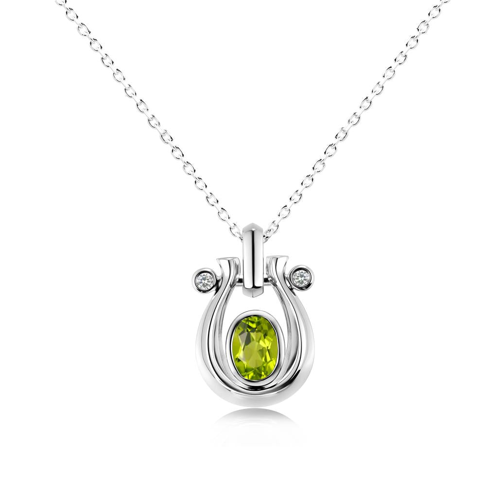 Sapphire Horseshoe Pendant Necklace - LUO Jewelry #gemstone_Peridot