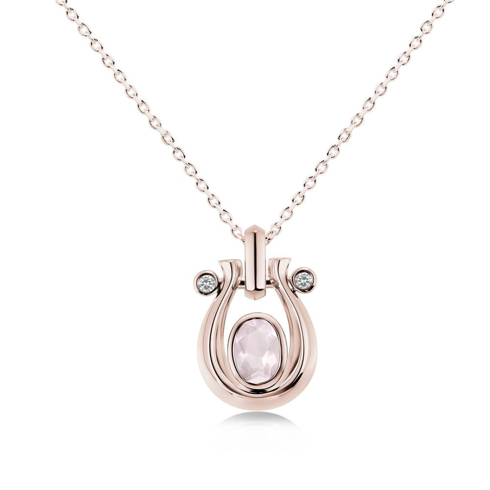 Sapphire Horseshoe Pendant Necklace - LUO Jewelry #gemstone_Rose Quartz