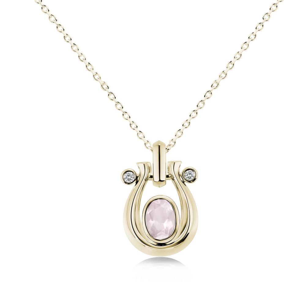 Sapphire Horseshoe Pendant Necklace - LUO Jewelry #gemstone_Rose Quartz
