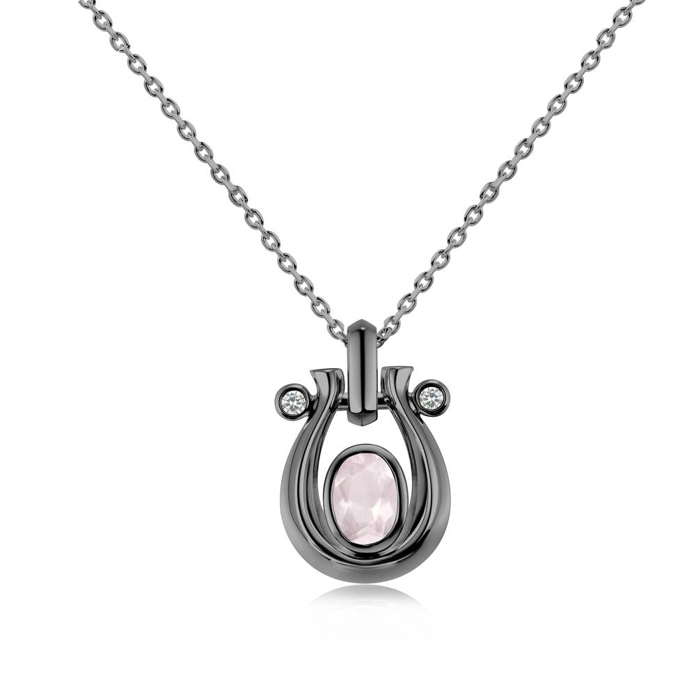 Sapphire Horseshoe Pendant Necklace - LUO Jewelry #gemstone_Rose Quartz
