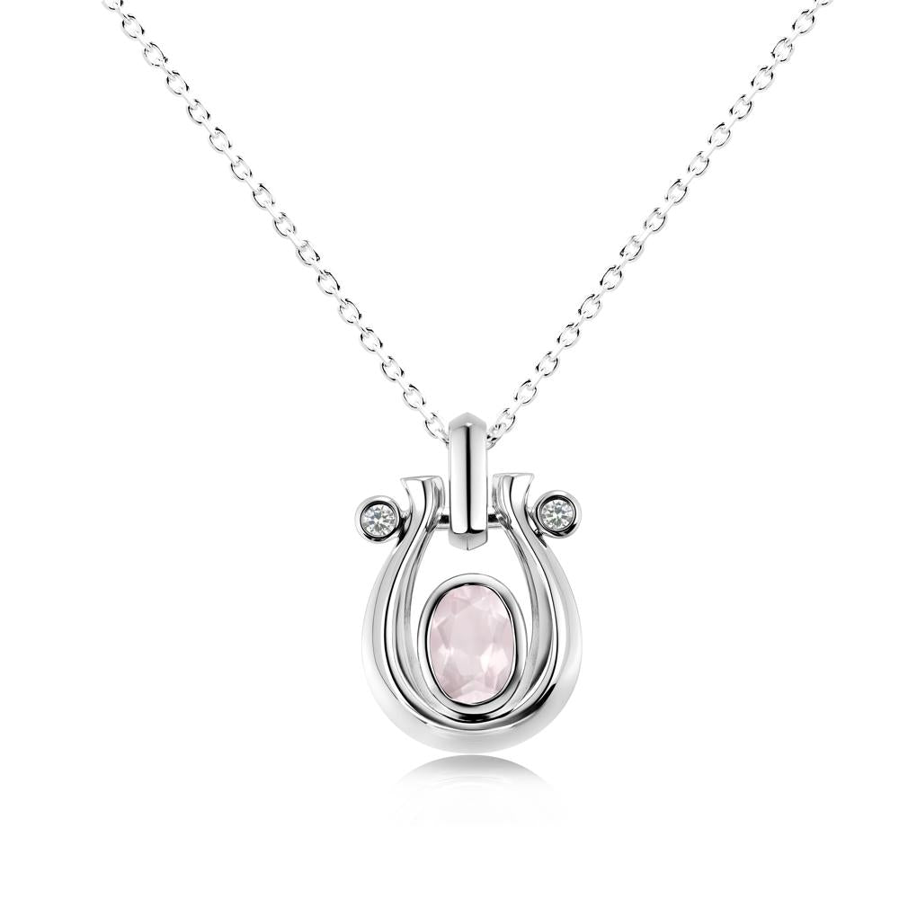 Sapphire Horseshoe Pendant Necklace - LUO Jewelry #gemstone_Rose Quartz