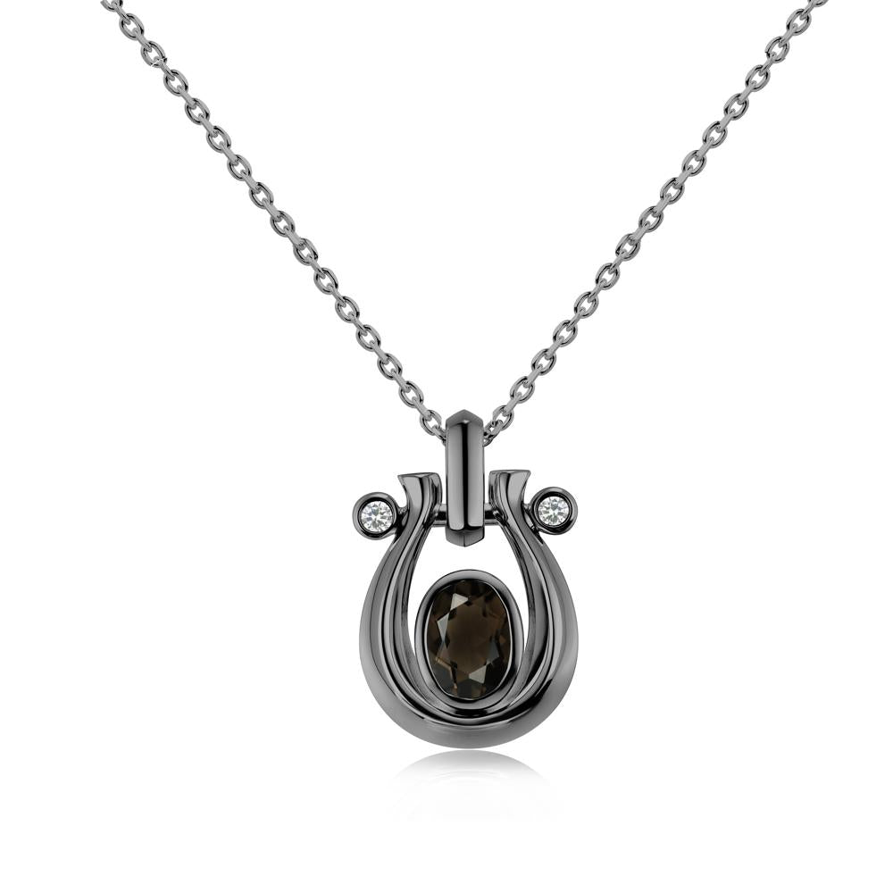 Sapphire Horseshoe Pendant Necklace - LUO Jewelry #gemstone_Smoky Quartz