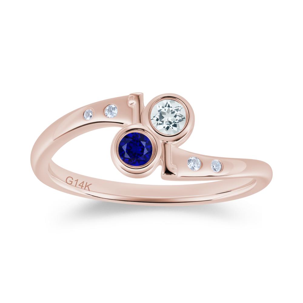 Petite Two Stone Garnet and Moonstone Key Ring - LUO Jewelry #gemstone_Aquamarine and Sapphire