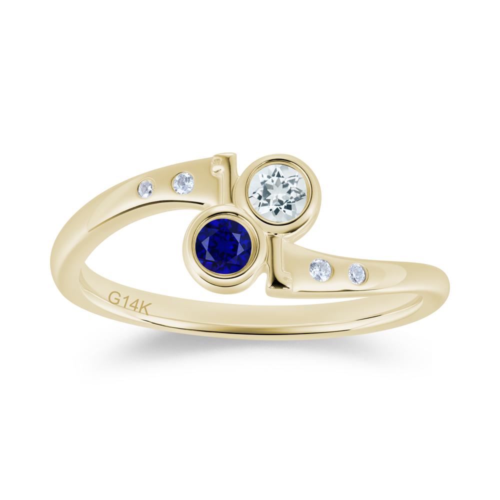 Petite Two Stone Garnet and Moonstone Key Ring - LUO Jewelry #gemstone_Aquamarine and Sapphire