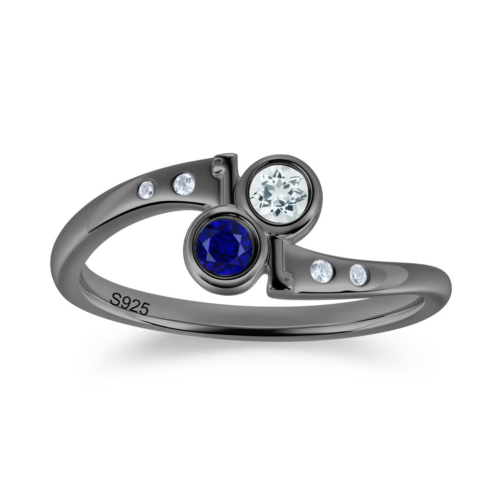 Petite Two Stone Garnet and Moonstone Key Ring - LUO Jewelry #gemstone_Aquamarine and Sapphire