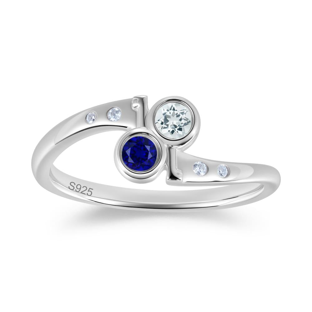 Petite Two Stone Garnet and Moonstone Key Ring - LUO Jewelry #gemstone_Aquamarine and Sapphire