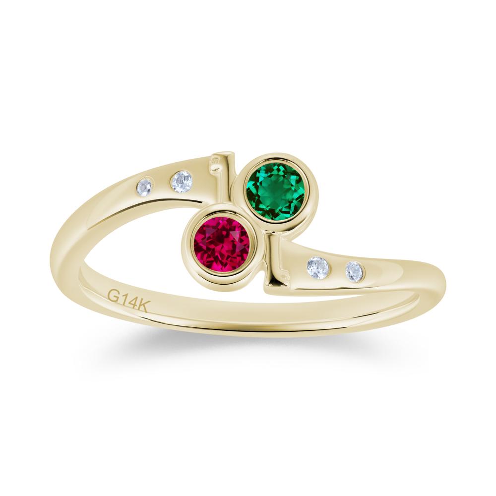 Petite Two Stone Garnet and Moonstone Key Ring - LUO Jewelry #gemstone_Emerald and Ruby