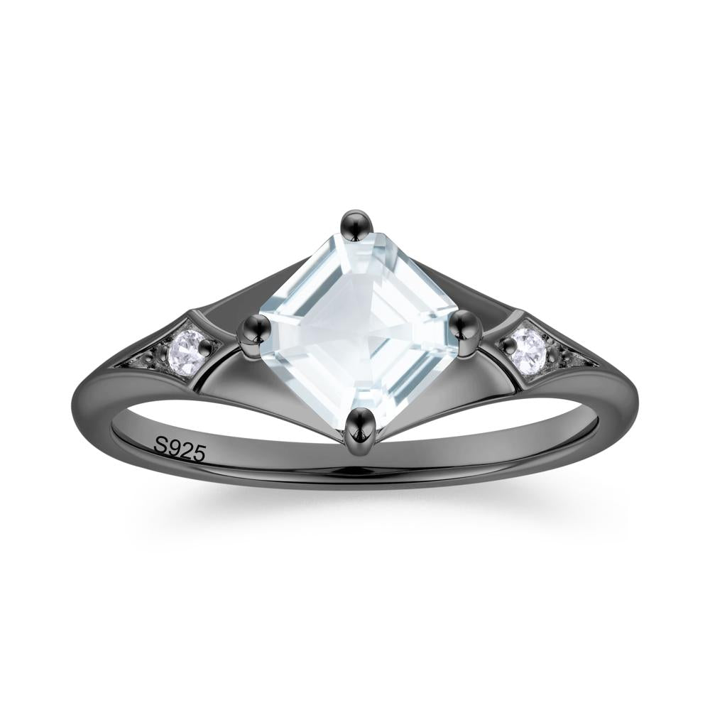 Asscher Cut London Blue Topaz Ring for Women - LUO Jewelry #gemstone_Aquamarine