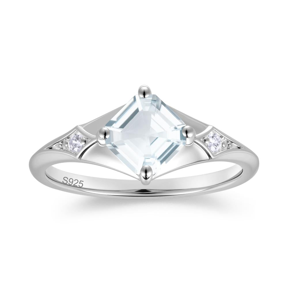Asscher Cut London Blue Topaz Ring for Women - LUO Jewelry #gemstone_Aquamarine