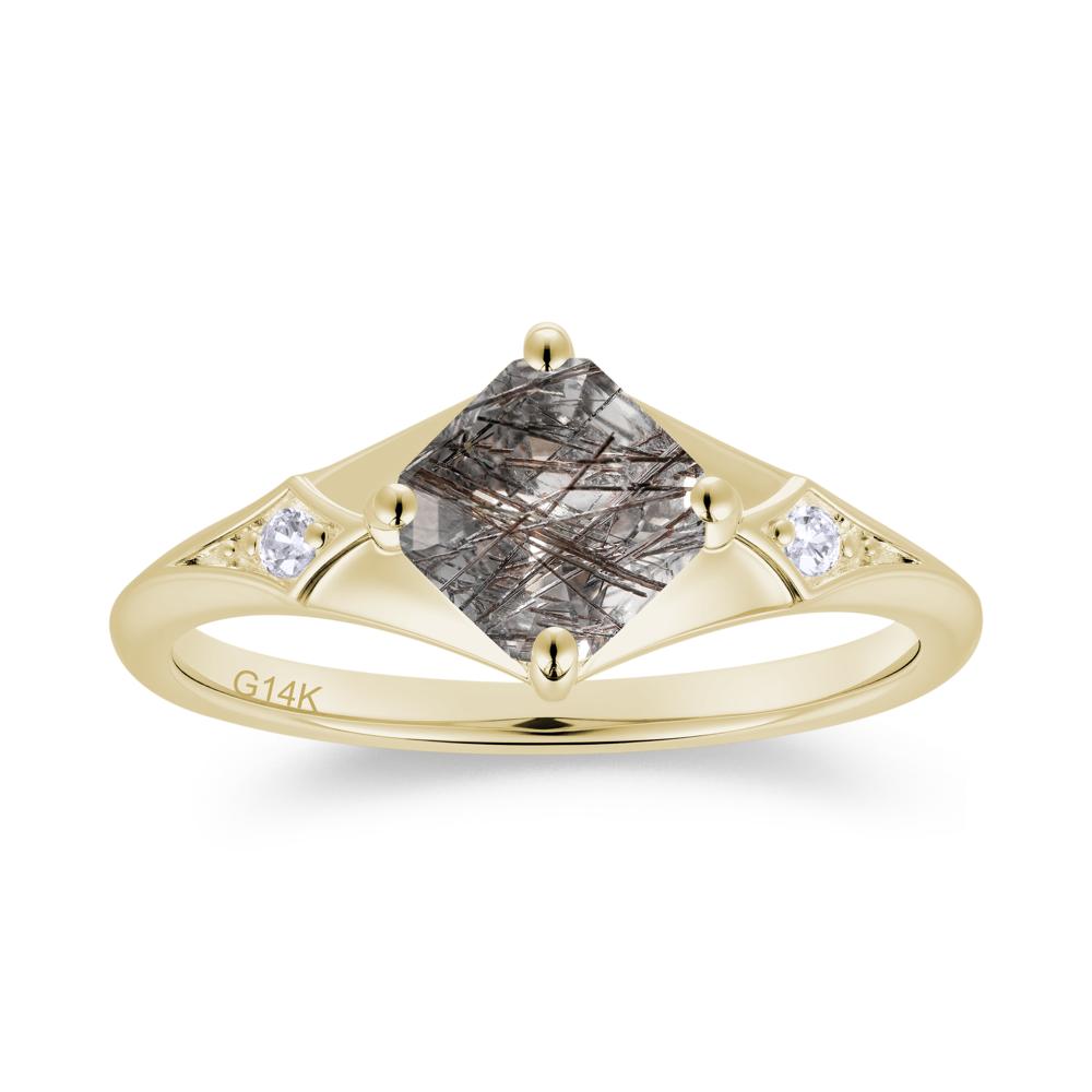 Asscher Cut London Blue Topaz Ring for Women - LUO Jewelry #gemstone_Black Rutilated Quartz