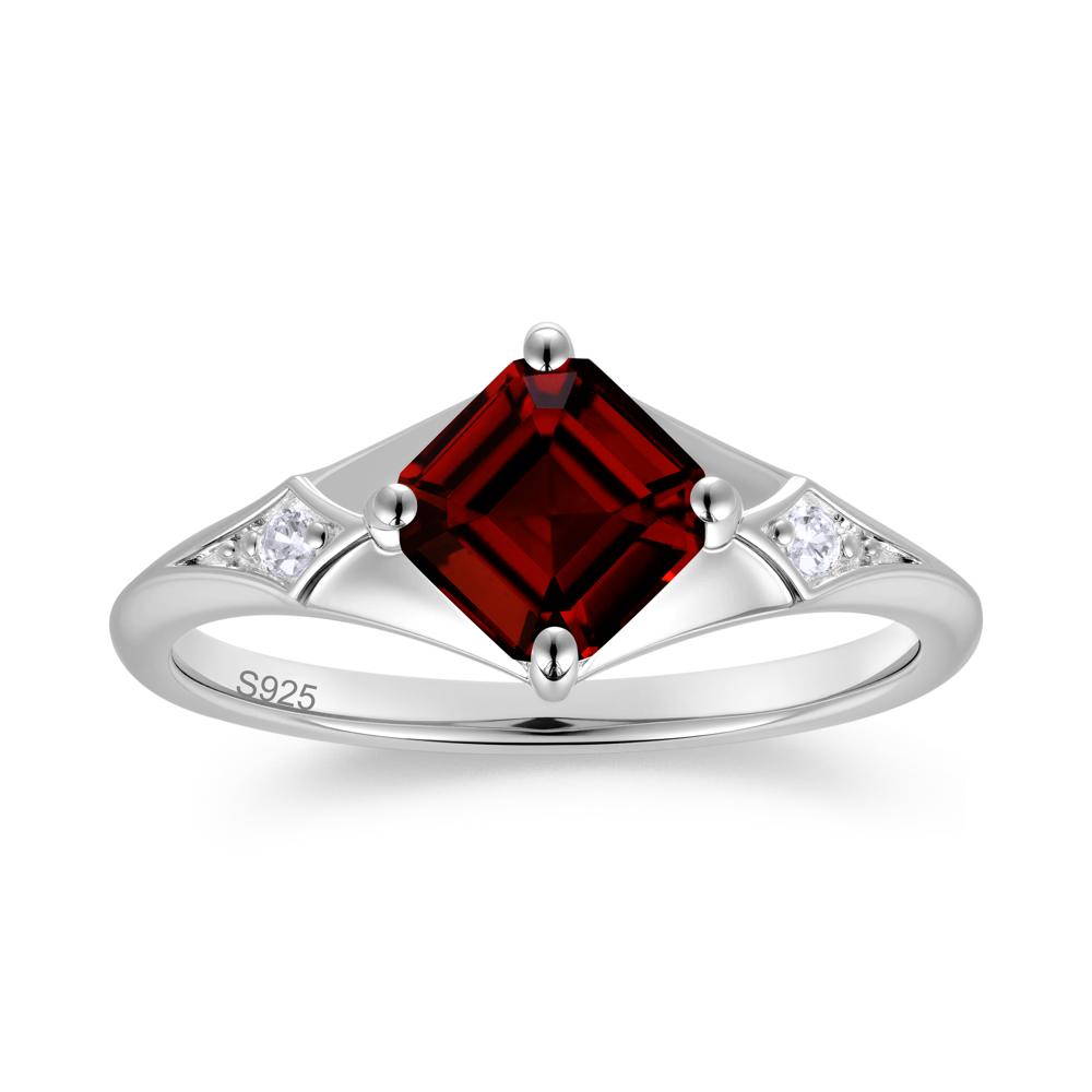 Asscher Cut London Blue Topaz Ring for Women - LUO Jewelry #gemstone_Garnet