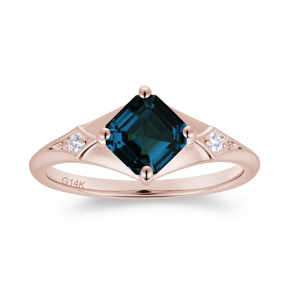 Asscher Cut London Blue Topaz Ring for Women - LUO Jewelry #gemstone_London Blue Topaz