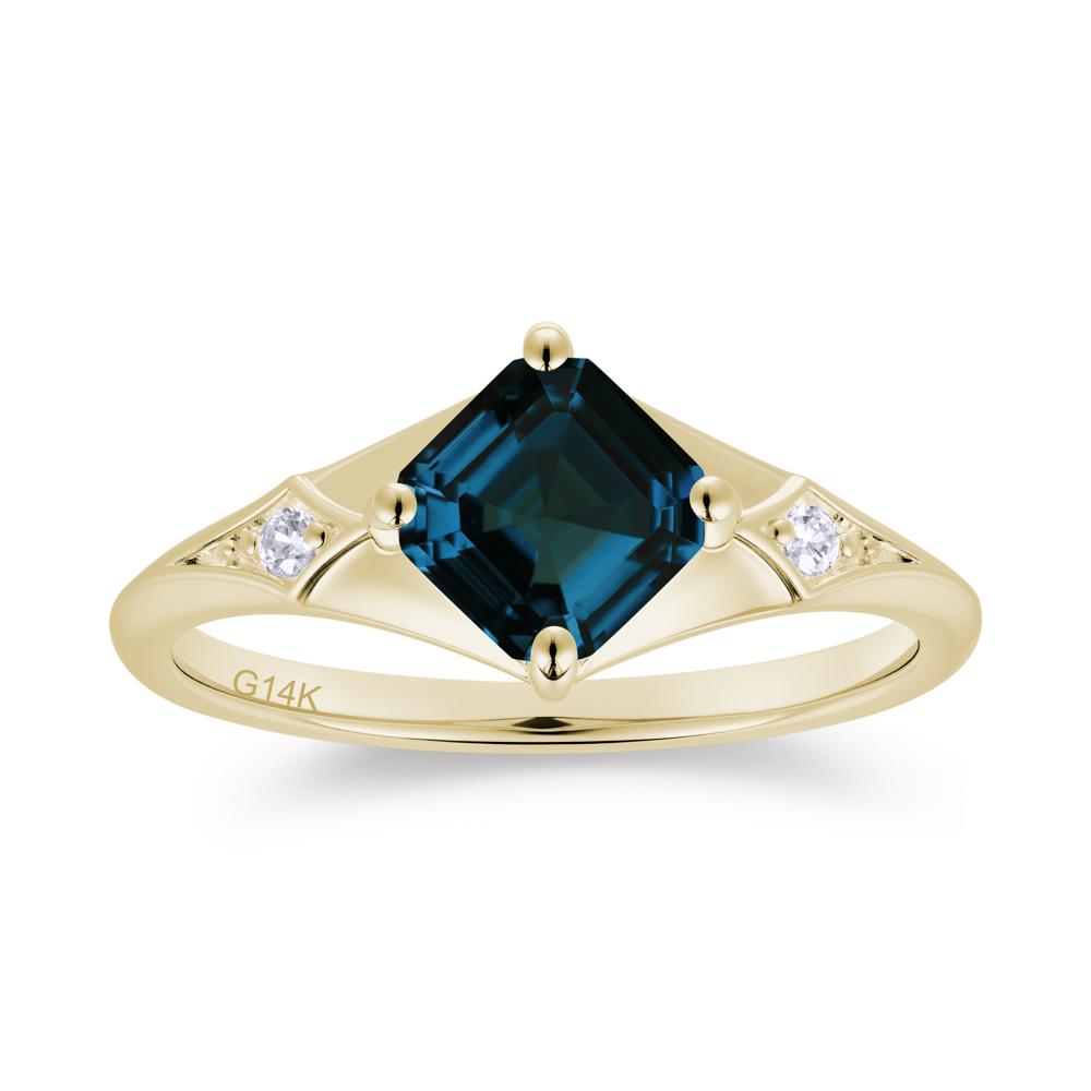Asscher Cut London Blue Topaz Ring for Women - LUO Jewelry #gemstone_London Blue Topaz