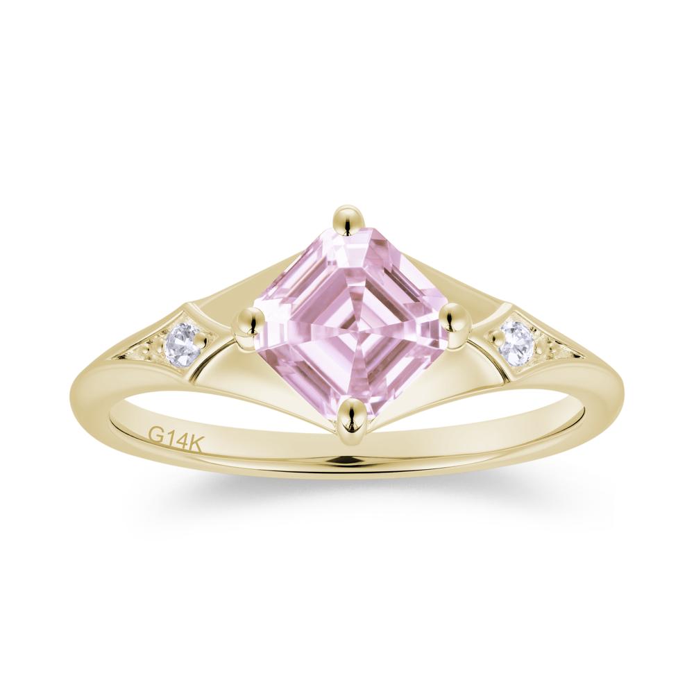 Asscher Cut London Blue Topaz Ring for Women - LUO Jewelry #gemstone_Pink Cubic Zirconia