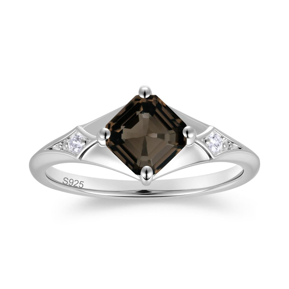 Asscher Cut London Blue Topaz Ring for Women - LUO Jewelry #gemstone_Smoky Quartz