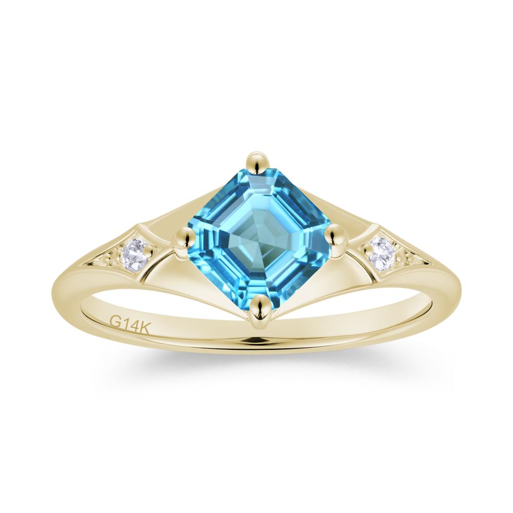 Asscher Cut London Blue Topaz Ring for Women - LUO Jewelry #gemstone_Swiss Blue Topaz