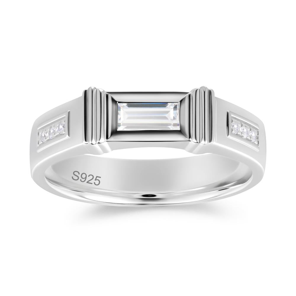 East West Alexandrite Mens Wide Band Ring - LUO Jewelry #gemstone_Cubic Zirconia