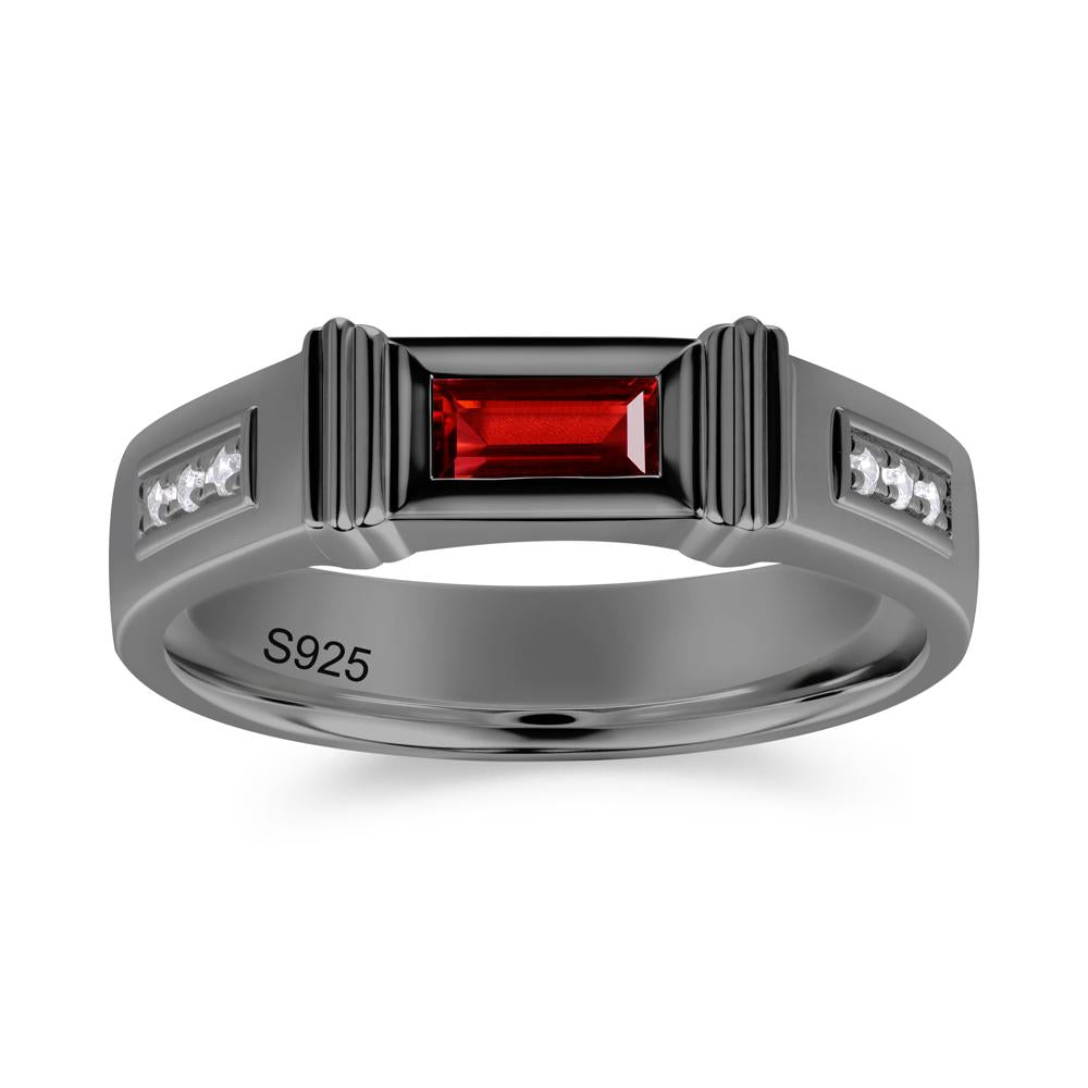 East West Alexandrite Mens Wide Band Ring - LUO Jewelry #gemstone_Garnet