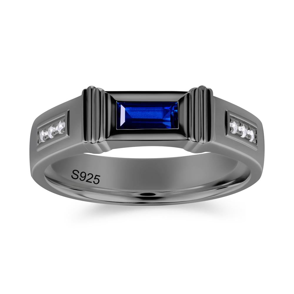 East West Alexandrite Mens Wide Band Ring - LUO Jewelry #gemstone_Sapphire