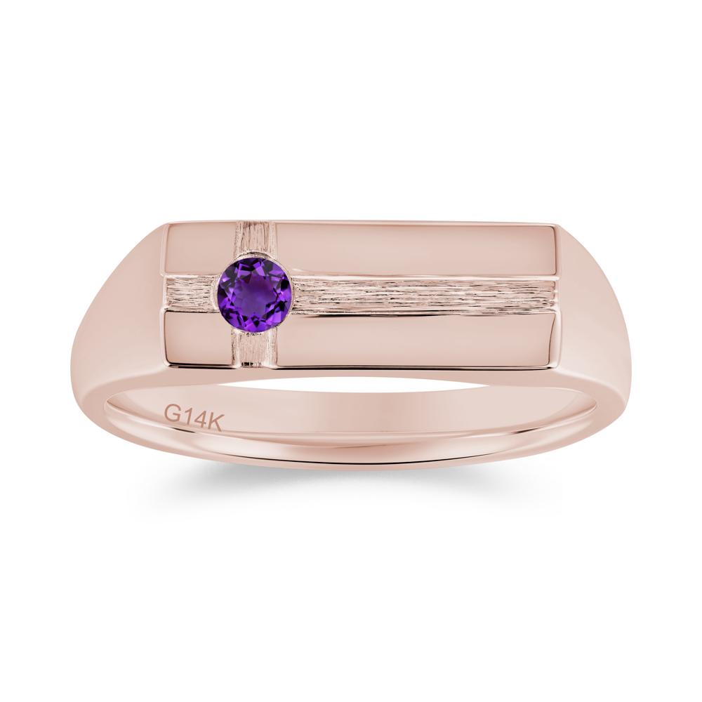 Minimalist Brushed Emerald Ring for Men - LUO Jewelry #gemstone_Amethyst