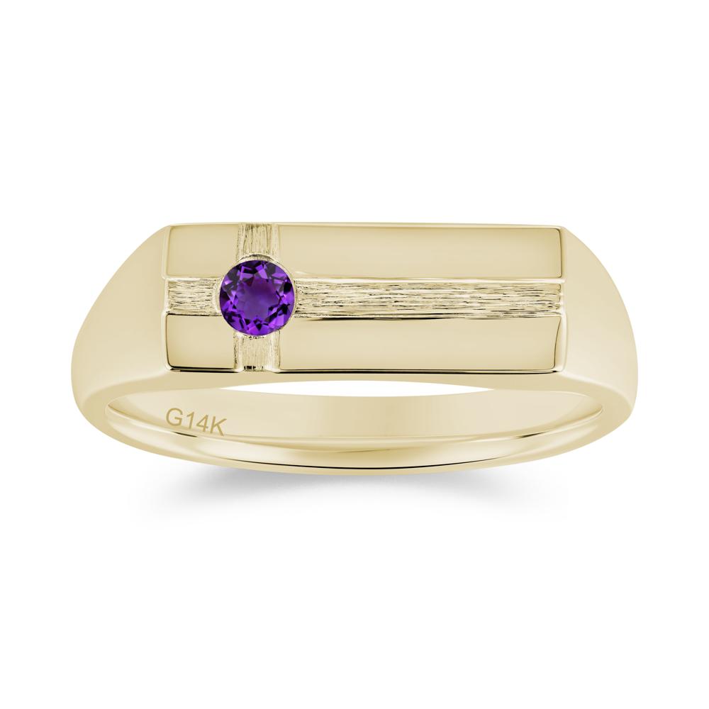 Minimalist Brushed Emerald Ring for Men - LUO Jewelry #gemstone_Amethyst