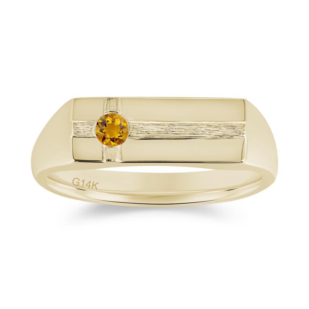 Minimalist Brushed Emerald Ring for Men - LUO Jewelry #gemstone_Citrine