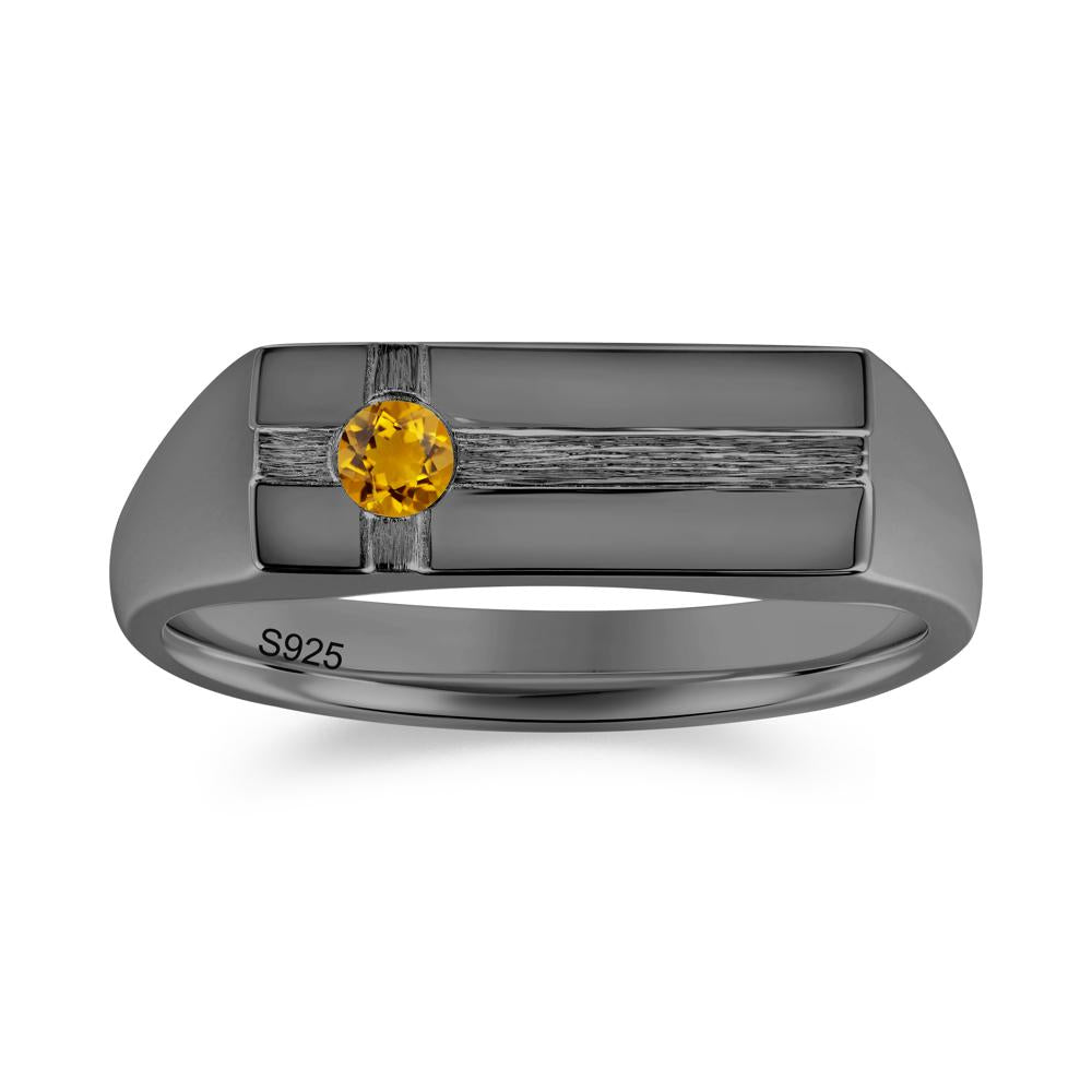 Minimalist Brushed Emerald Ring for Men - LUO Jewelry #gemstone_Citrine