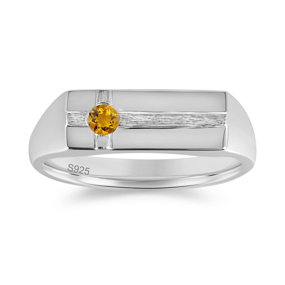 Minimalist Brushed Emerald Ring for Men - LUO Jewelry #gemstone_Citrine
