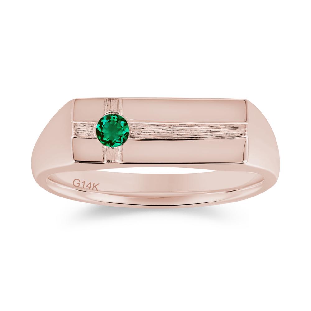 Minimalist Brushed Emerald Ring for Men - LUO Jewelry #gemstone_Emerald